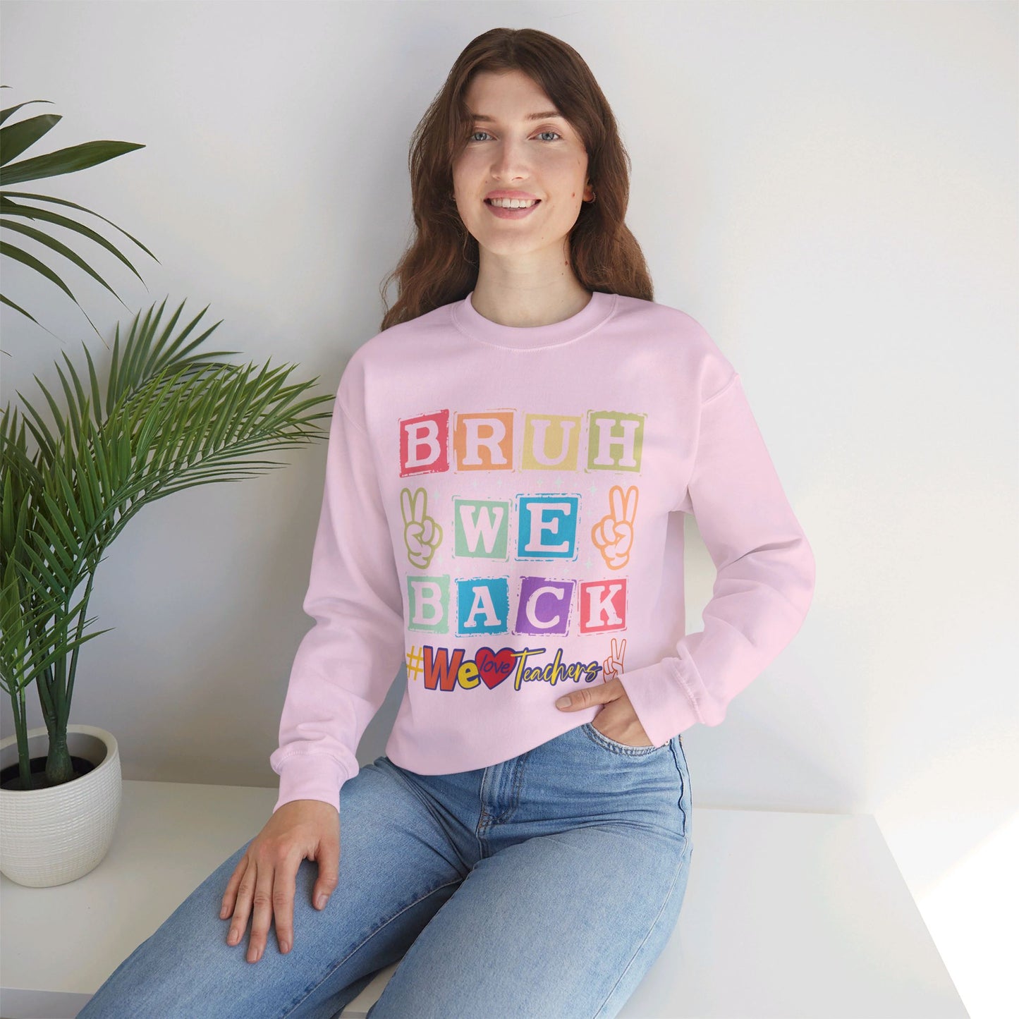 Back To school unisex heavy blend crewneck sweatshirt, We Love Teachers Sweatshirt,Teacher Back To school Sweatshirt. First Day Vibes Sweatshirt.