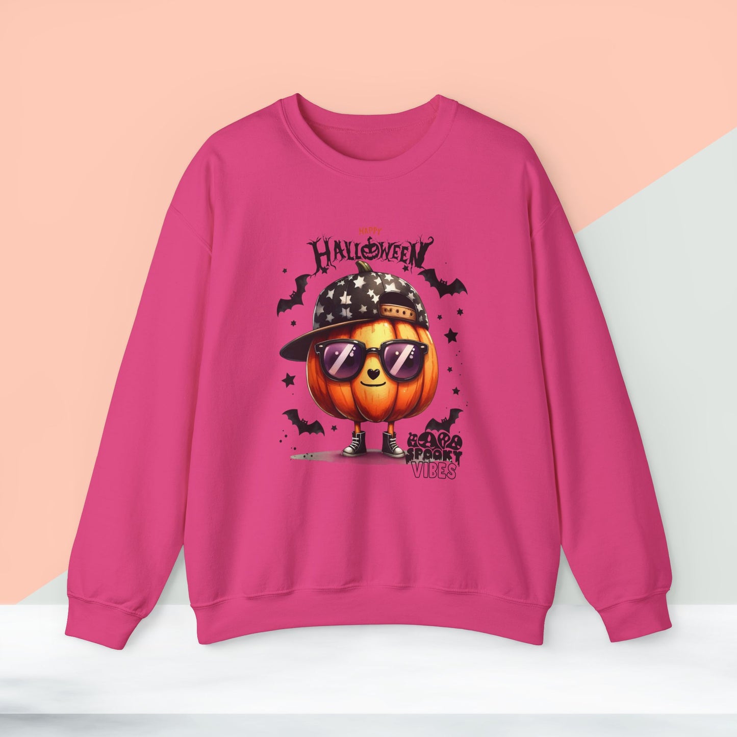 Spooky Vibes Halloween Sweatshirt, Happy Halloween Sweatshirt - Unisex Heavy Blend Crewneck, Halloween Sweatshirt, Cute Spooky Ghost sweatshirt.