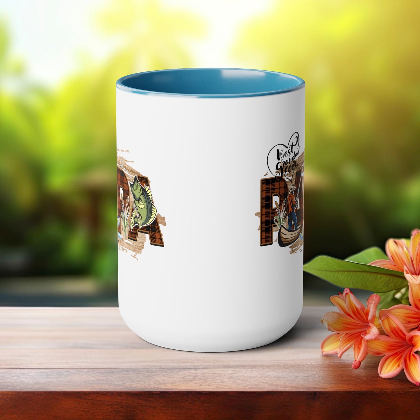 Happy father's dayTow-Tone Coffee Mug.15oz, Gift for Papa, Coffee Mug For Papa.