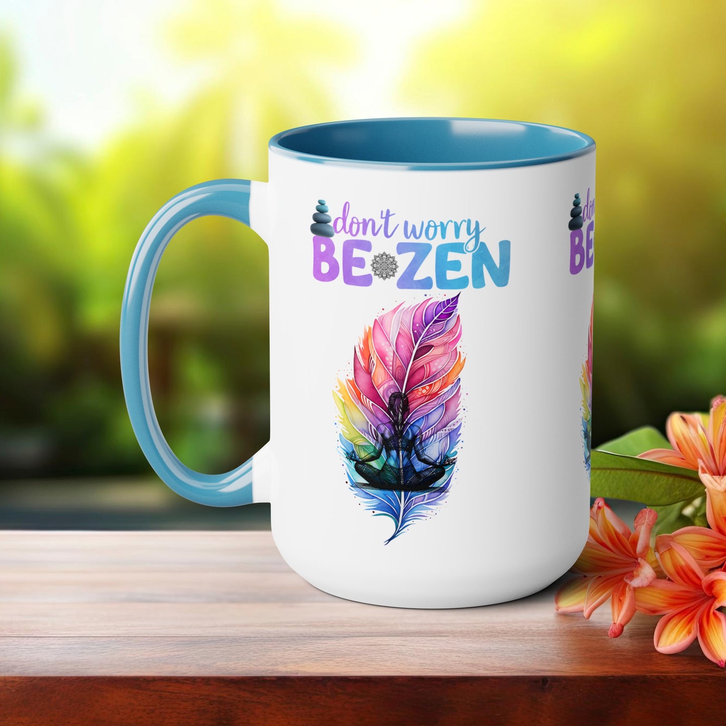 Don't worry Be Zen Yoga Coffee Mug, Cute Yoga Coffee Mug, Yoga lovers Coffee Mug, Yoga Instructor Gift, Gift For Yoga lover, Gift For Yogi.