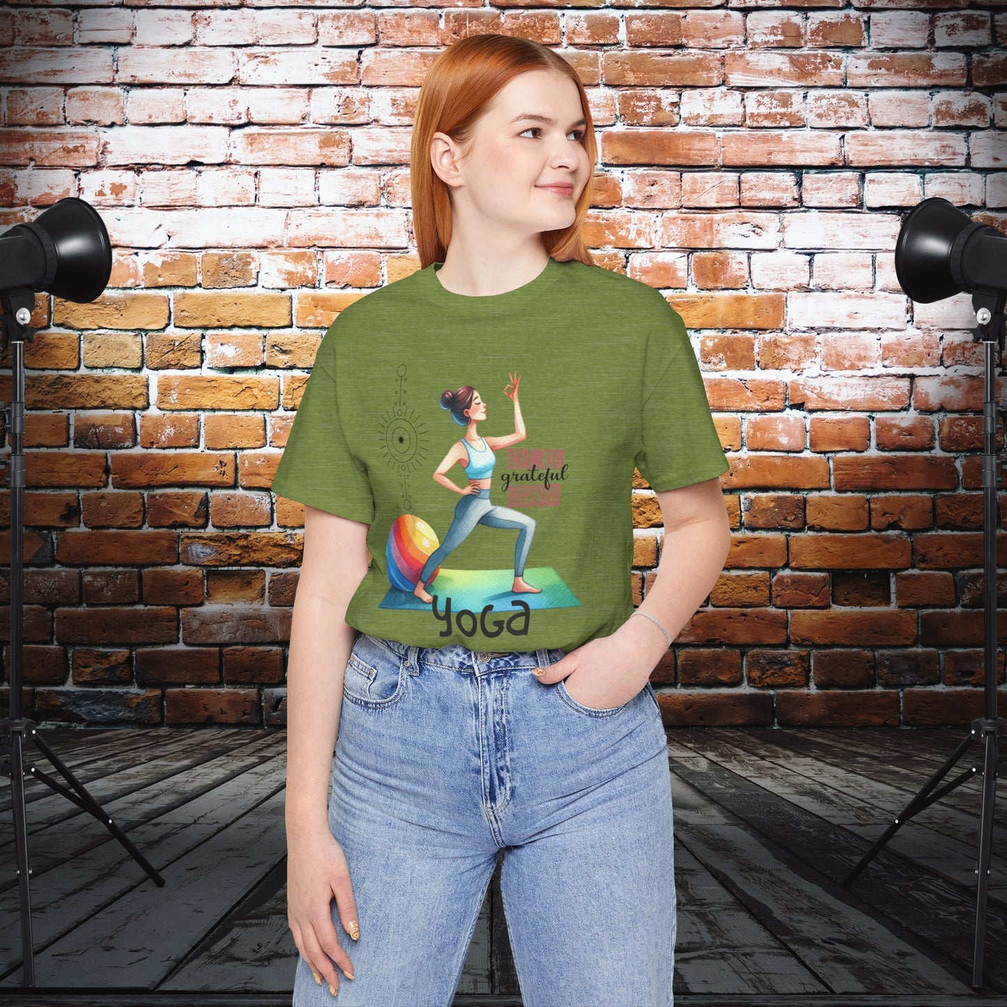 Thankful Grateful Blessed Yoga Design T-Shirt, Cute Yoga workout Shirt, Yoga lovers T-shirt, Yoga Instructor Gift, Gym shirt, Gift For Yoga lover, Gift For Yogi.