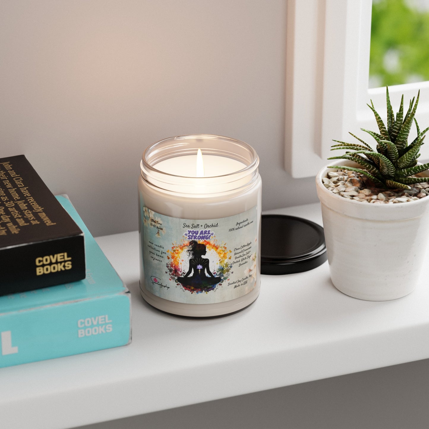 You Are strong Yoga Scented Soy Candle, 9oz,Yoga , CuteCandle, Mindful Gift, Yoga lovers candle, Yoga Instructor Gift, Gift For Yoga lovers, Gift For Yogi.