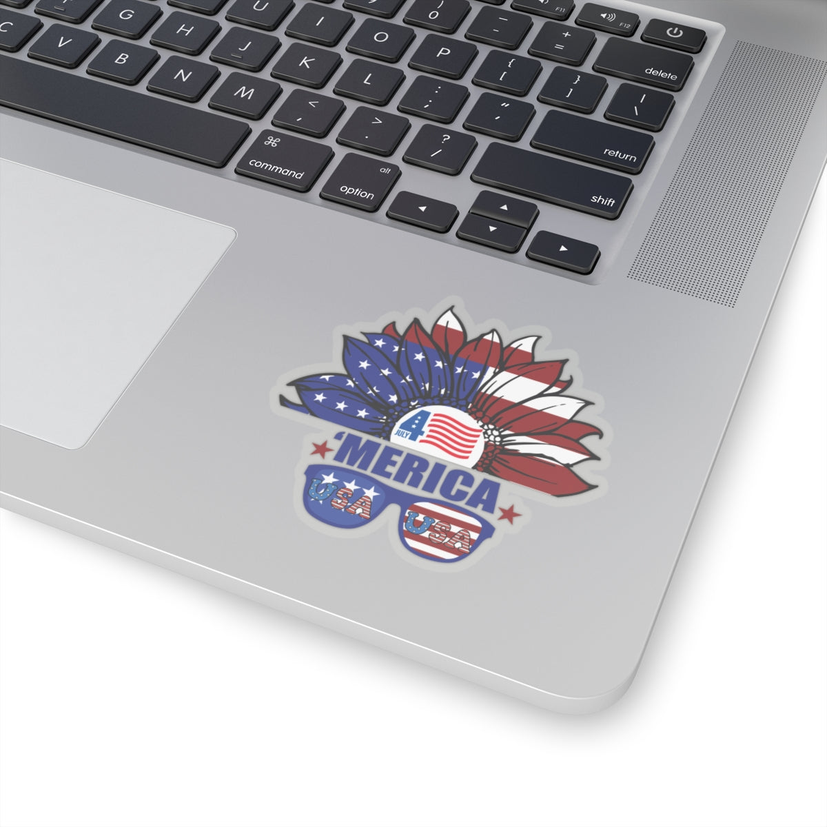 Happy 4th Of July Kiss-Cut Stickers, America, Flag, Peace Love America. Proud To Be An American, Red White Blue stickers.