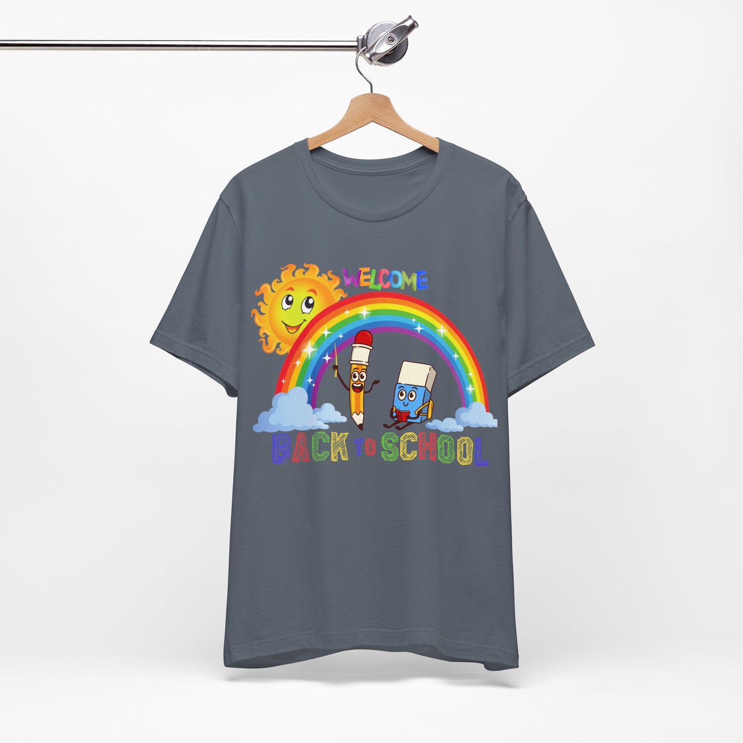 Welcome Back To School T-Shirt, Hello Teacher T-Shirt, Back To School T-Shirt, Teach Love Inspire Teacher Shirt, Teacher Back To school unisex jersey short sleeve.First Day Vibes T-Shirt.