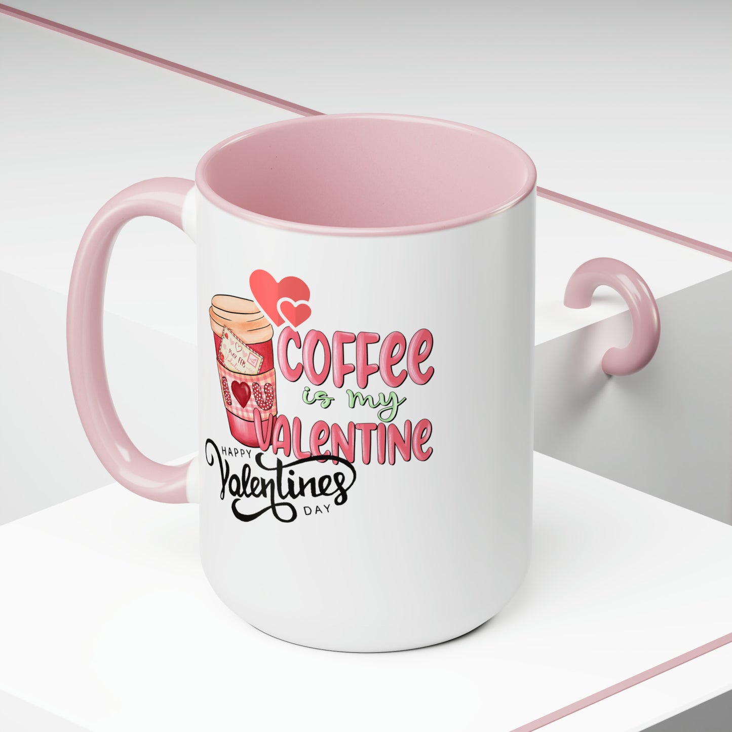 Happy valentines day Two-Tone Coffee Mugs, 15oz