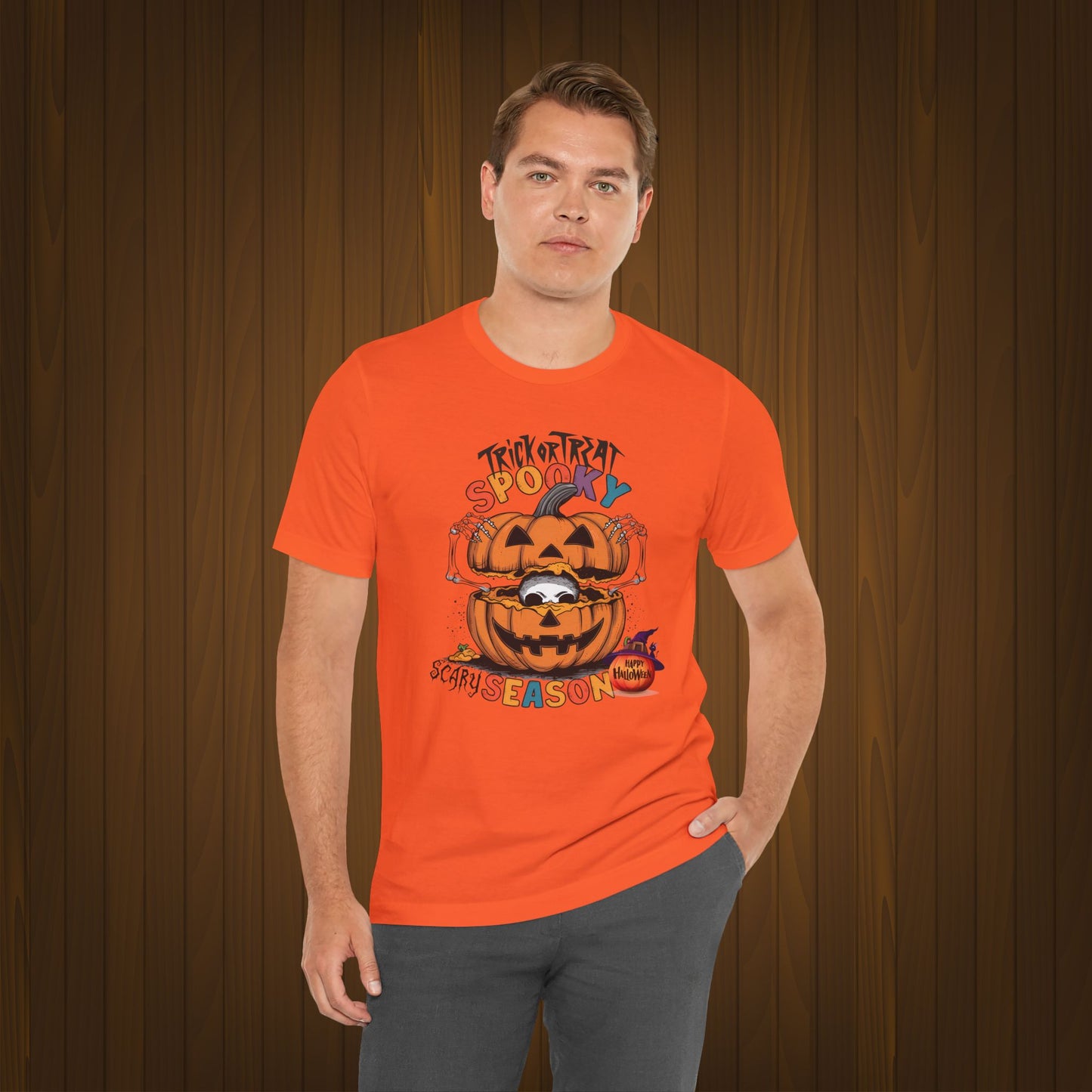 Spooky Scary Season T-shirt, Happy Halloween Skeleton T-shirt, Happy Halloween T-shirt, Trick Or Treat T-shirt, Halloween T-shirt, Cool Halloween T-shirt, Spooky T-shirt,