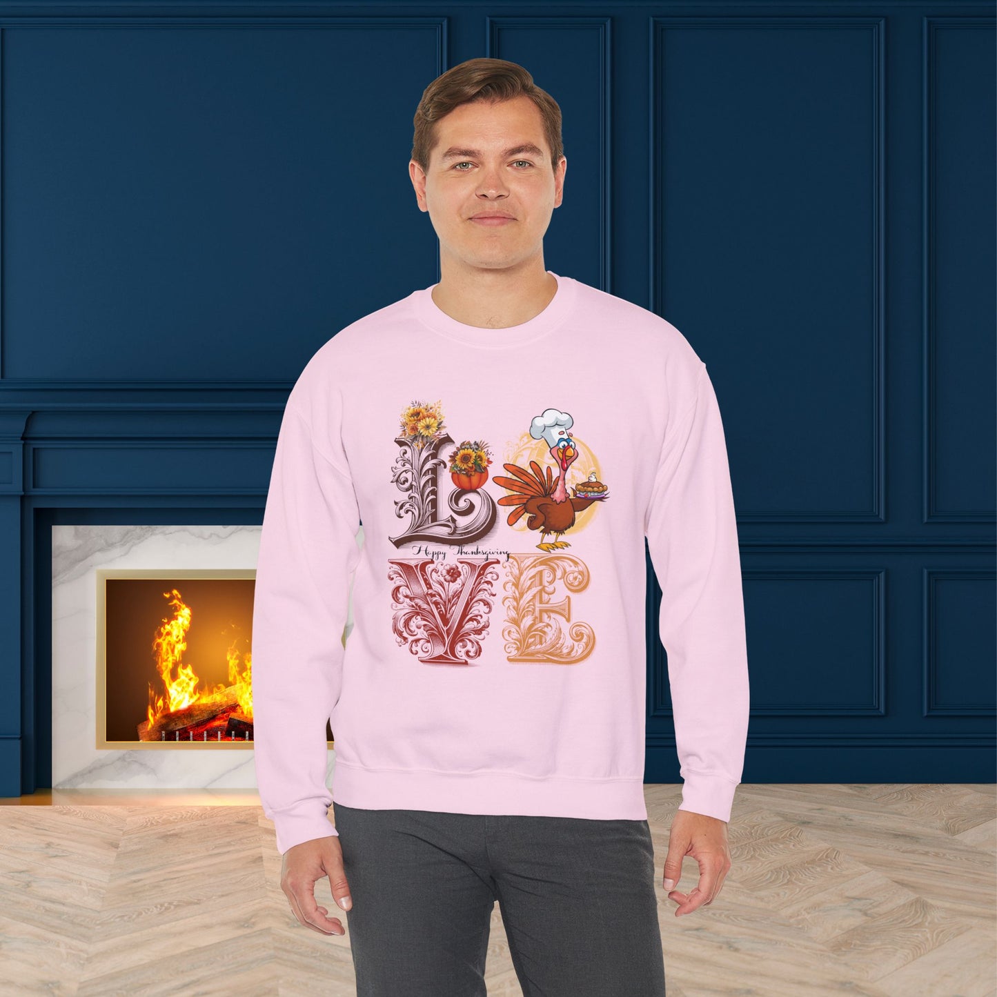 Love Thanksgiving Sweatshirt, HappyThanksgiving Sweatshirt - Unisex Heavy Blend, Happy Thanksgiving2024 Sweatshirt, Thanksgiving Gift, Festive Sweatshirt.