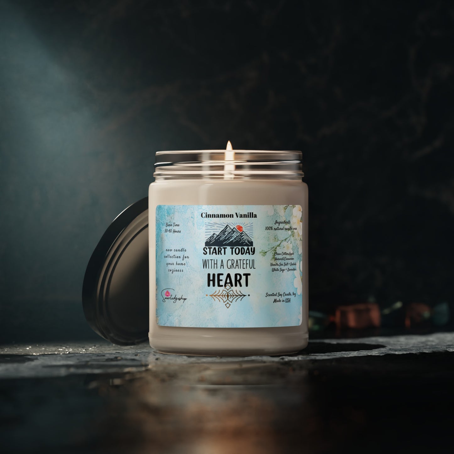 Start Today With A Grateful Heart Yoga Scented Soy Candle, 9oz,Yoga , CuteCandle, Mindful Gift, Yoga lovers candle, Yoga Instructor Gift, Gift For Yoga lovers, Gift For Yogi.