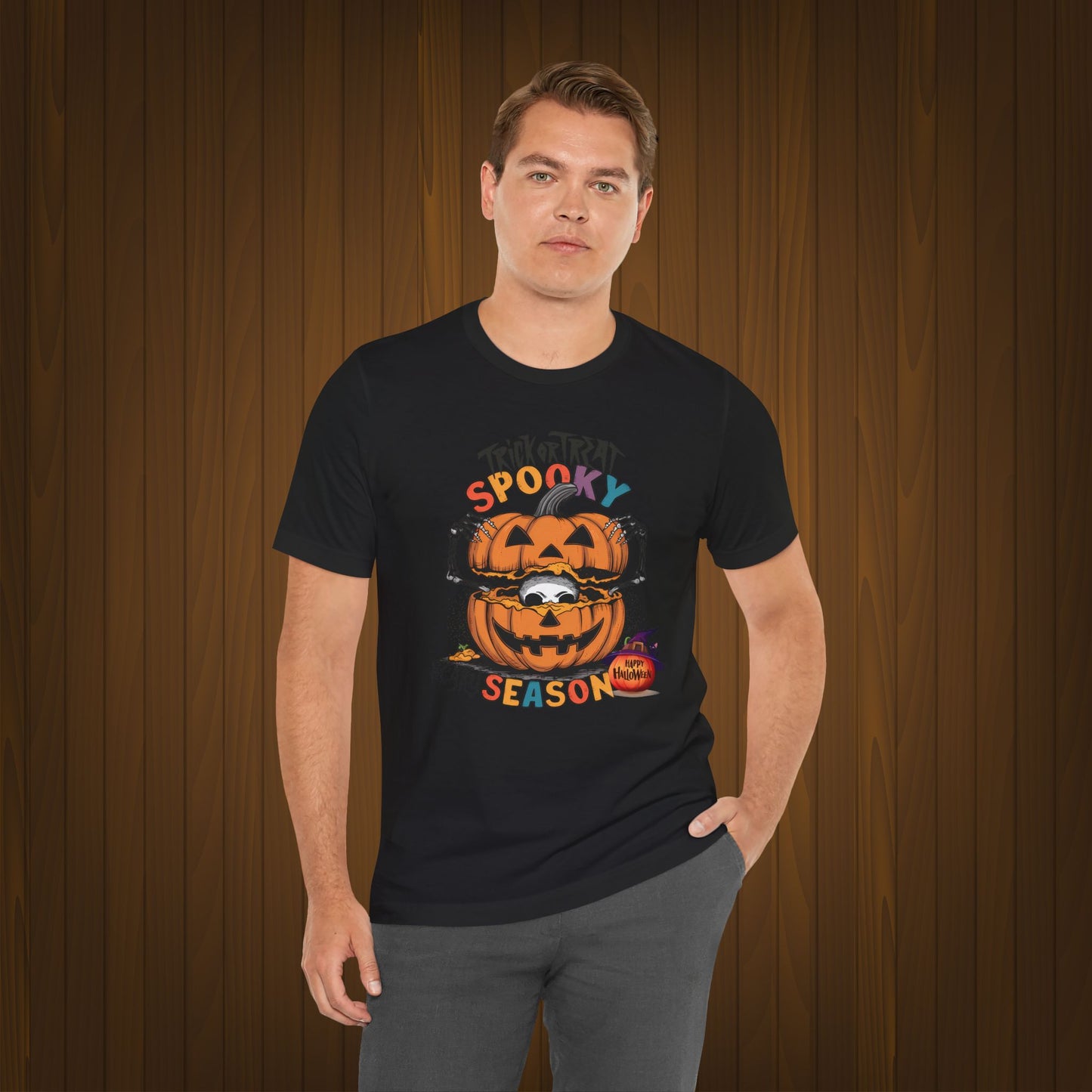 Spooky Scary Season T-shirt, Happy Halloween Skeleton T-shirt, Happy Halloween T-shirt, Trick Or Treat T-shirt, Halloween T-shirt, Cool Halloween T-shirt, Spooky T-shirt,