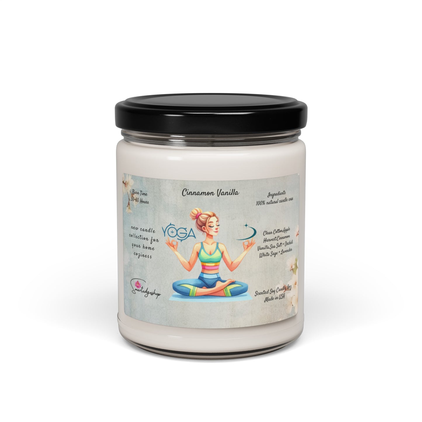 Yoga Scented Soy Candle, 9oz,Yoga , CuteCandle, Mindful Gift, Yoga lovers candle, Yoga Instructor Gift, Gift For Yoga lovers, Gift For Yogi.