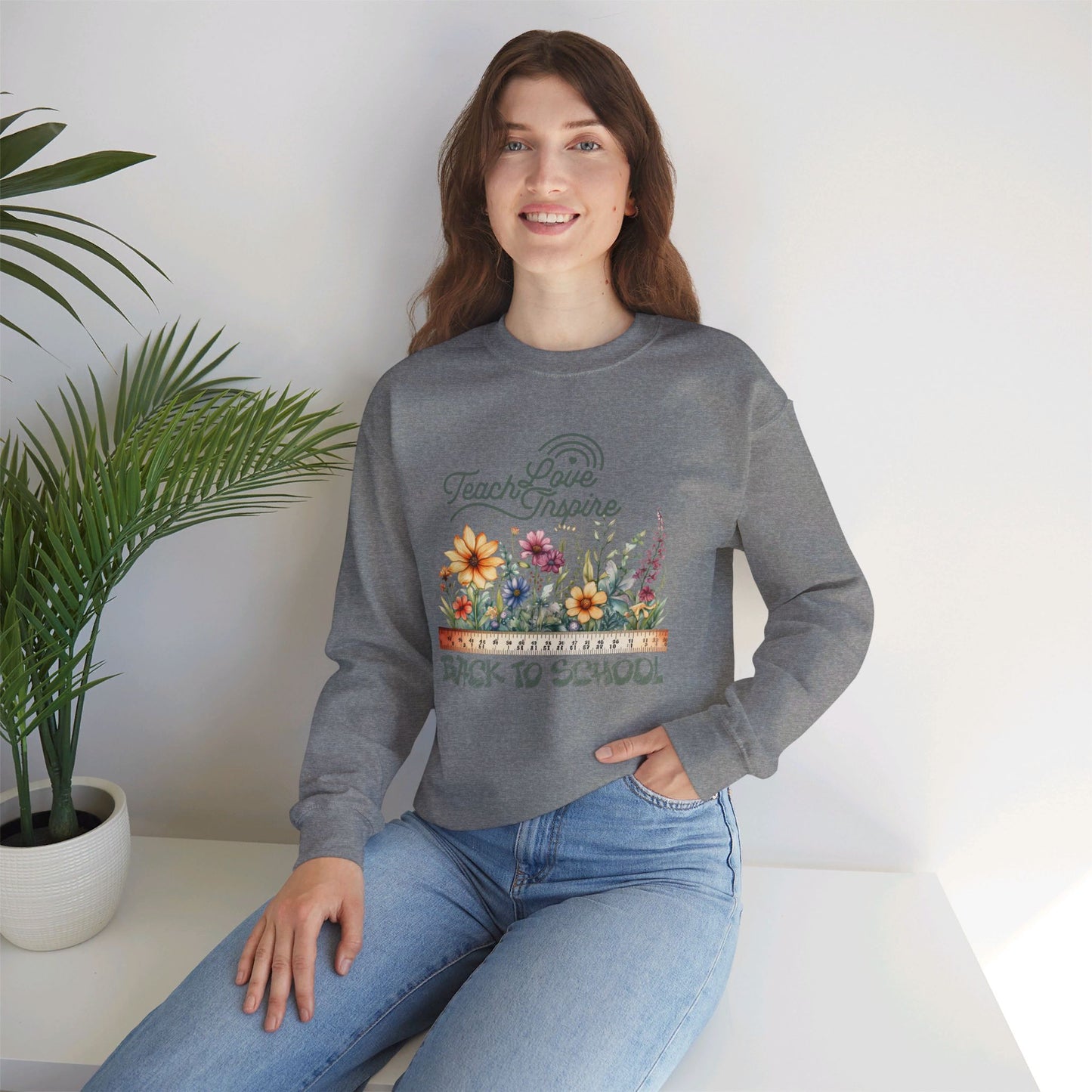 Back To school unisex heavy blend crewneck sweatshirt, We Love Teachers Sweatshirt,Teacher Back To school Sweatshirt. First Day Vibes Sweatshirt.