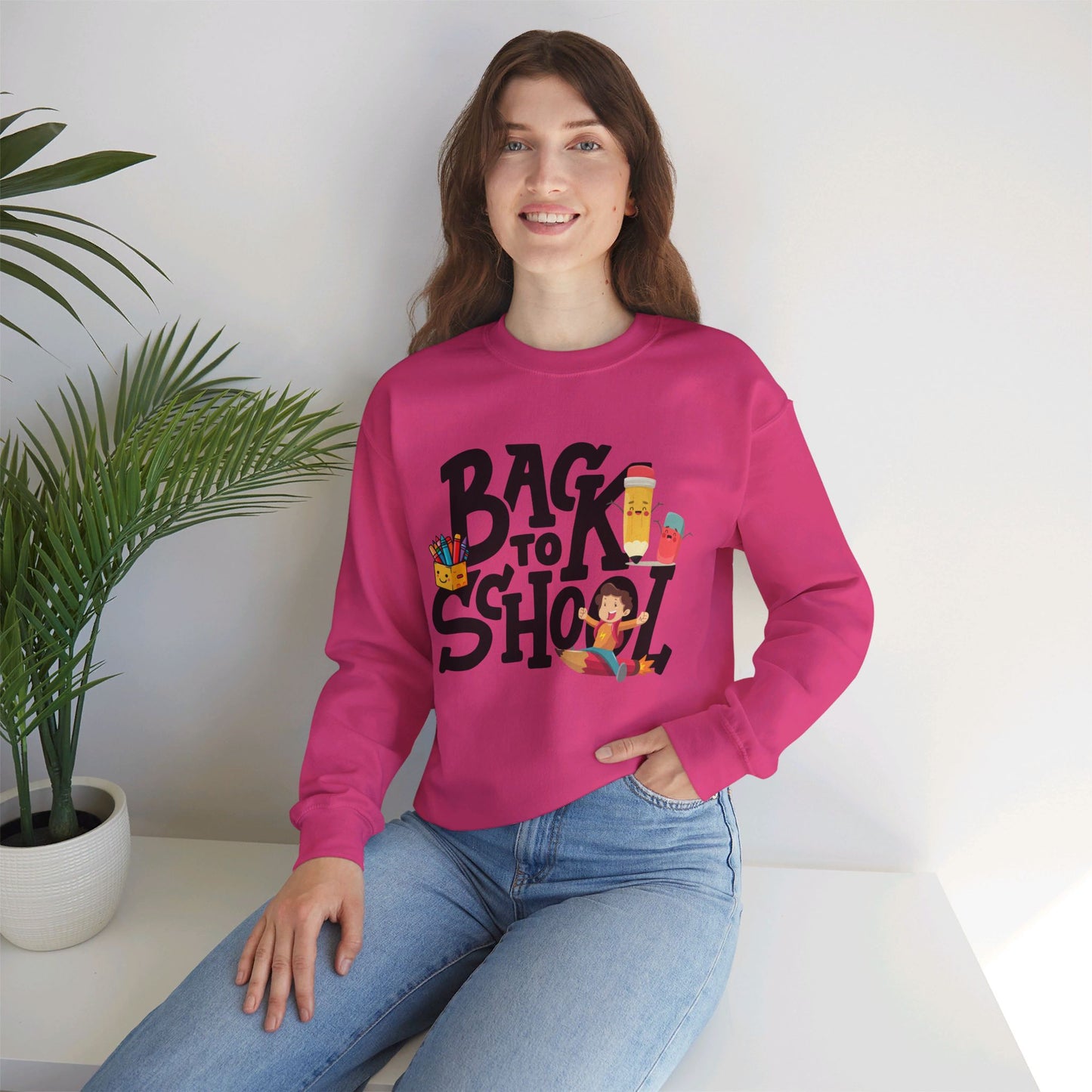 Back To school unisex heavy blend crewneck sweatshirt, We Love Teachers Sweatshirt,Teacher Back To school Sweatshirt. First Day Vibes Sweatshirt.