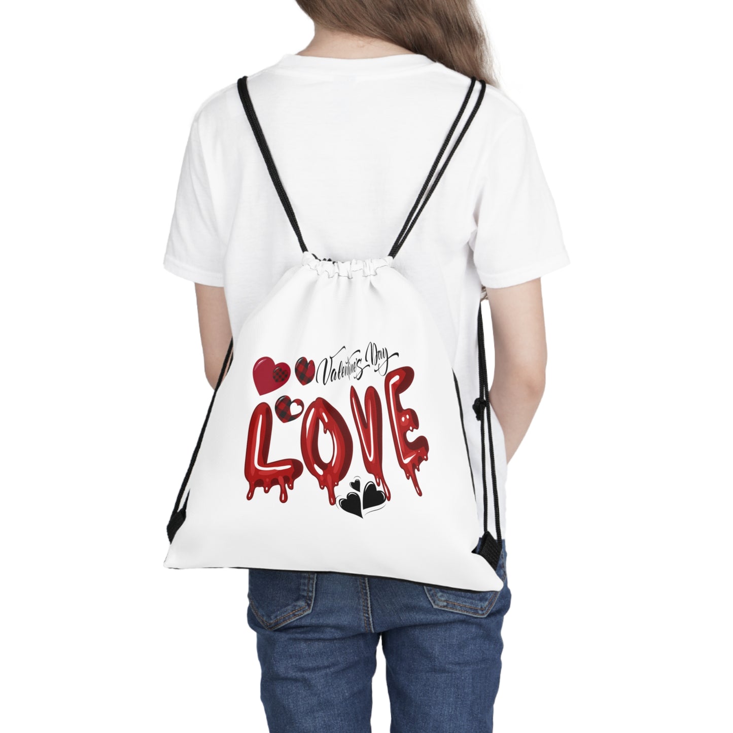 Happy Valentines Day Drawstring Bag