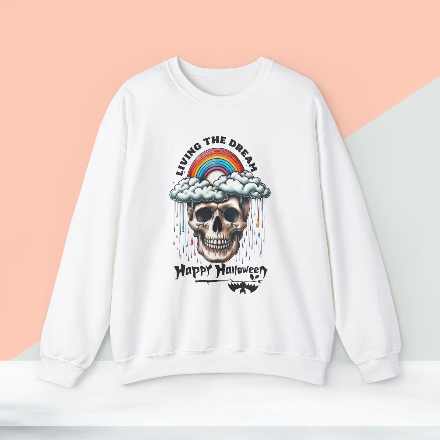 Halloween Sweatshirt, Happy Halloween Sweatshirt - Unisex Heavy Blend Crewneck, Halloween Sweatshirt, Cute Spooky Ghost sweatshirt.