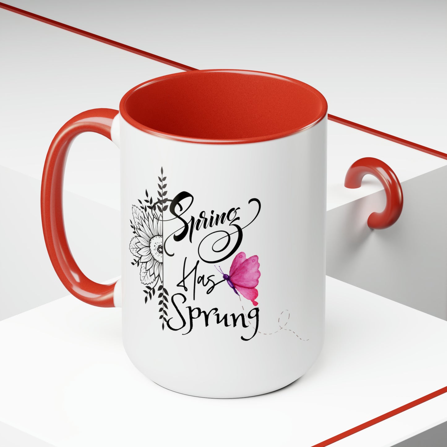 Spring Has Sprung Two-Tone Coffee Mugs, 15oz
