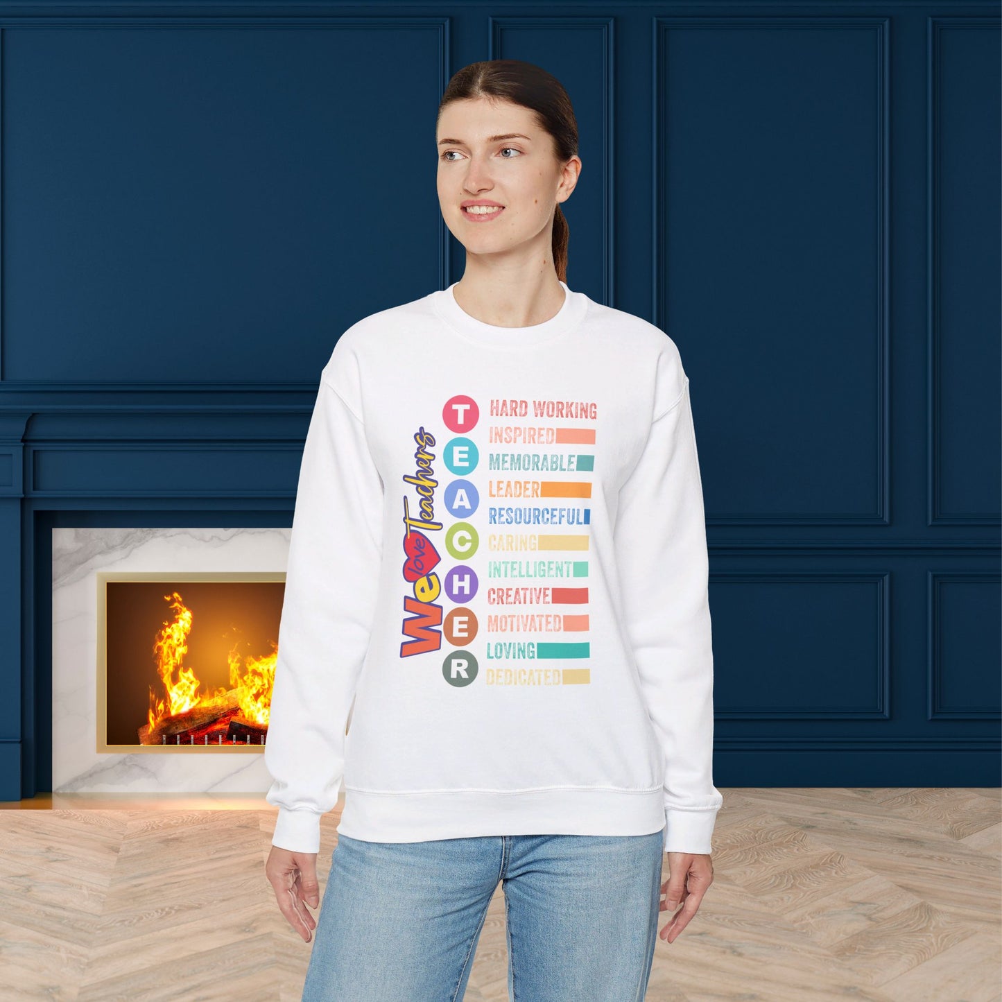Back To school unisex heavy blend crewneck sweatshirt, We Love Teachers Sweatshirt,Teacher Back To school Sweatshirt. First Day Vibes Sweatshirt.