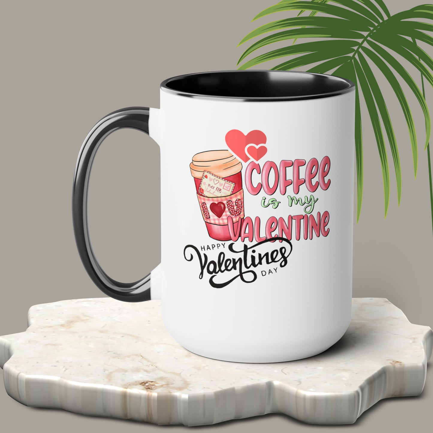 Happy valentines day Two-Tone Coffee Mugs, 15oz