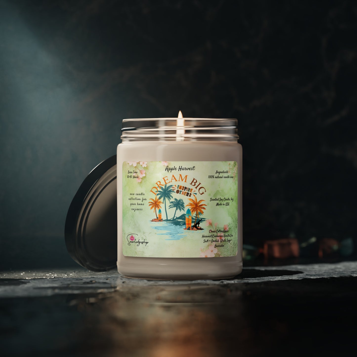 Dream Big Yoga Scented Soy Candle, 9oz,Yoga , CuteCandle, Mindful Gift, Yoga lovers candle, Yoga Instructor Gift, Gift For Yoga lovers, Gift For Yogi.