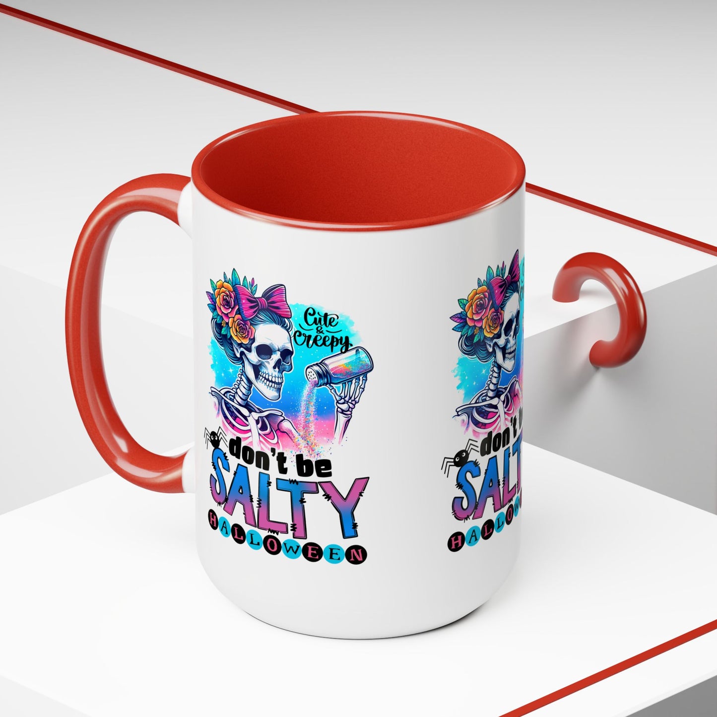 Don't Be Salty Happy Halloween Coffee Mug, Let's Go Halloween Coffee Mug, Trick or Treat Halloween Coffee Mug, Cute Skeleton Coffee Mug, Spooky Season Halloween Coffee Mug.