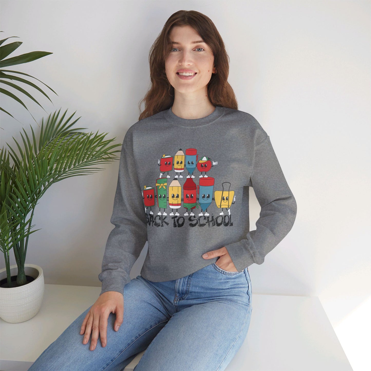 Back To school unisex heavy blend crewneck sweatshirt, We Love Teachers Sweatshirt,Teacher Back To school Sweatshirt. First Day Vibes Sweatshirt.