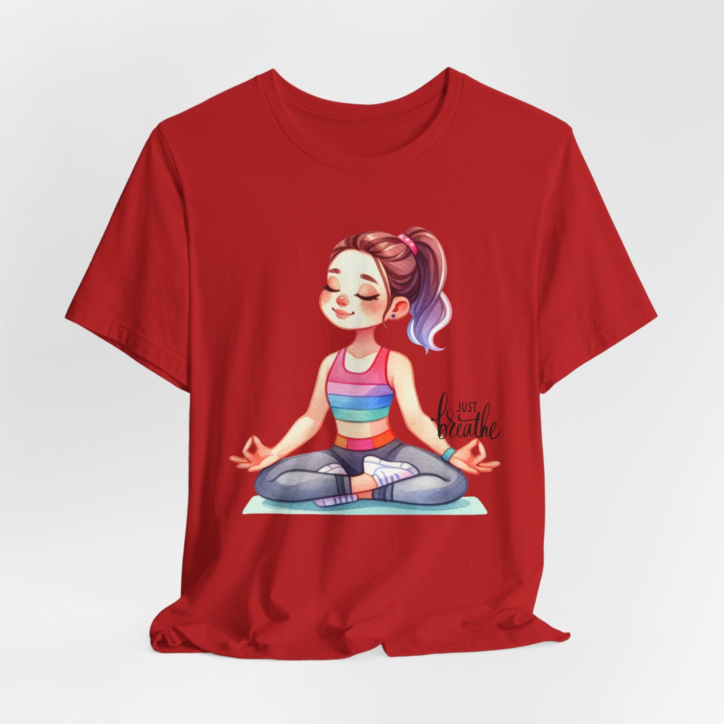 Just Breathe Yoga T-Shirt, Cute Yoga workout Shirt, Yoga lovers T-shirt, Yoga Instructor Gift, Gym shirt, Gift For Yoga lover, Gift For Yogi.