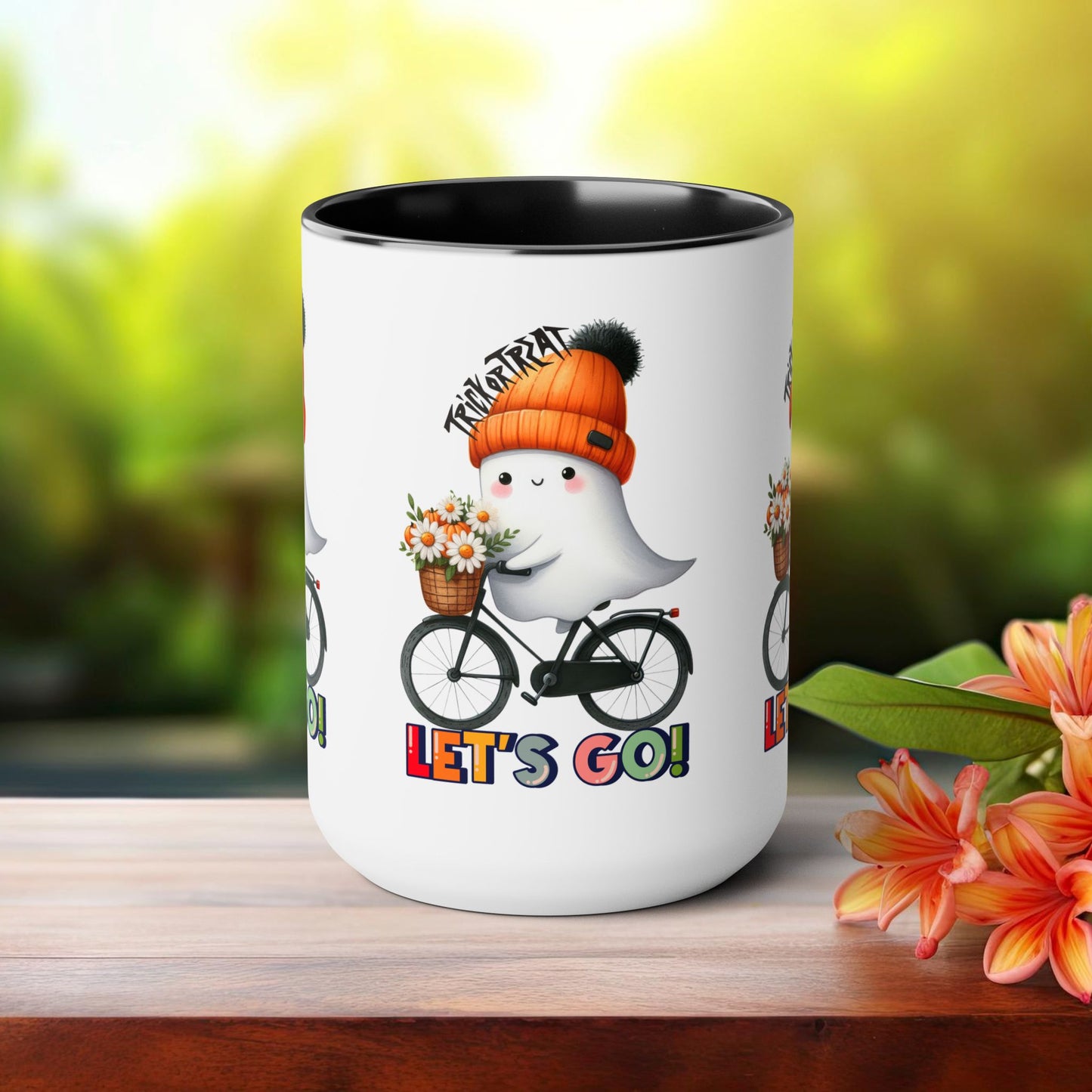 Happy Halloween Coffee Mug, Let's Go Halloween Coffee Mug, Trick or Treat Halloween Coffee Mug, Cute Ghost Coffee Mug, Spooky Season Halloween Coffee Mug.