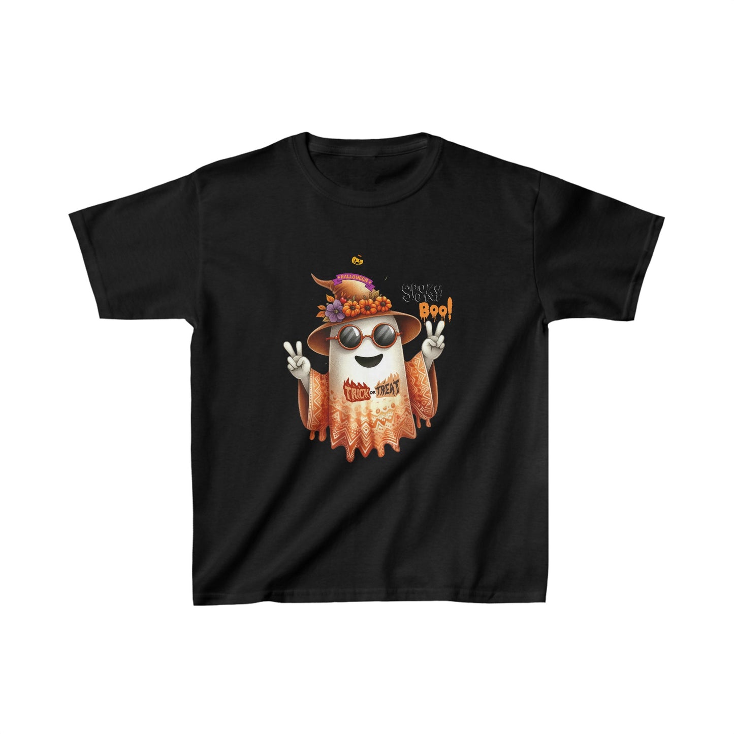 Happy Halloween Kids Shirt, Spooky boo Halloween Kids Heavy Cotton™ Tee, Spooky Season Kids Shirt, Spooky Vibes Shirt, Trick Or Treat Cotton T-Shirt.