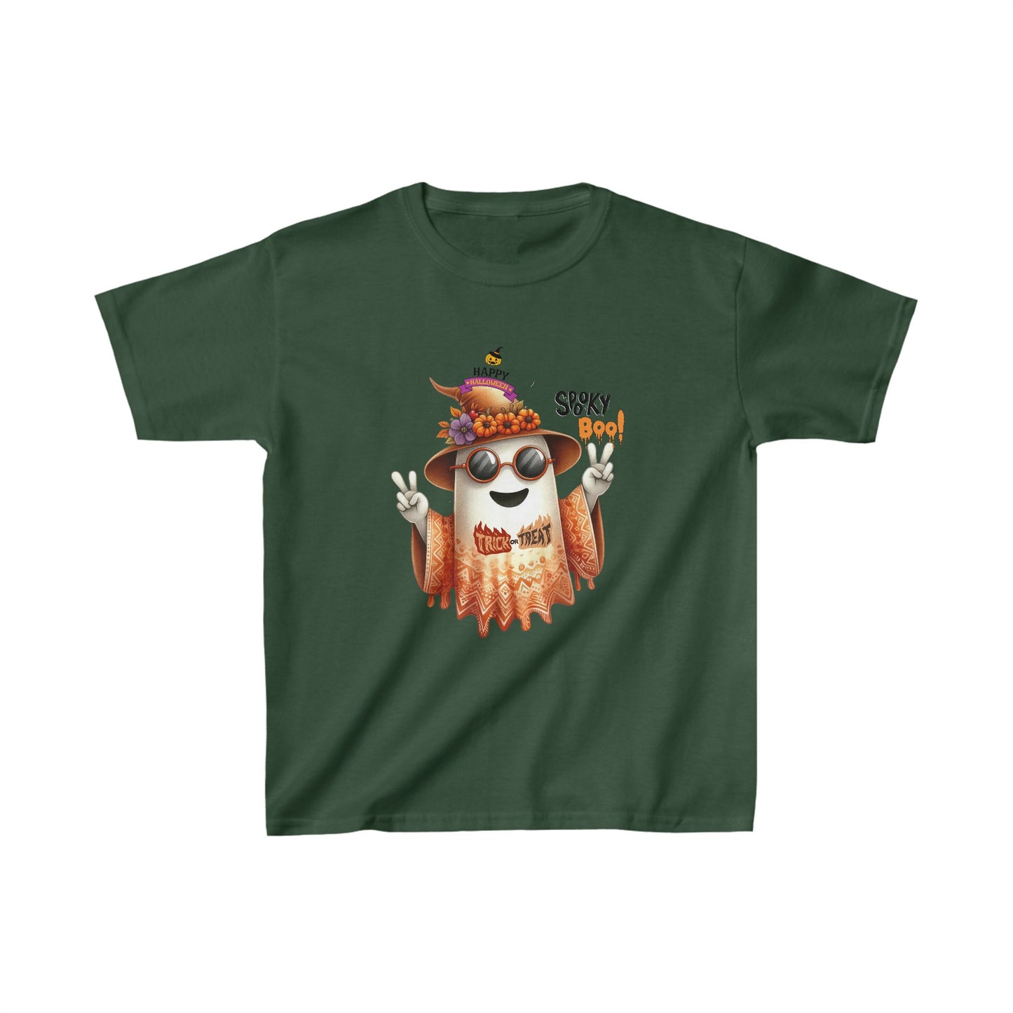 Happy Halloween Kids Shirt, Spooky boo Halloween Kids Heavy Cotton™ Tee, Spooky Season Kids Shirt, Spooky Vibes Shirt, Trick Or Treat Cotton T-Shirt.