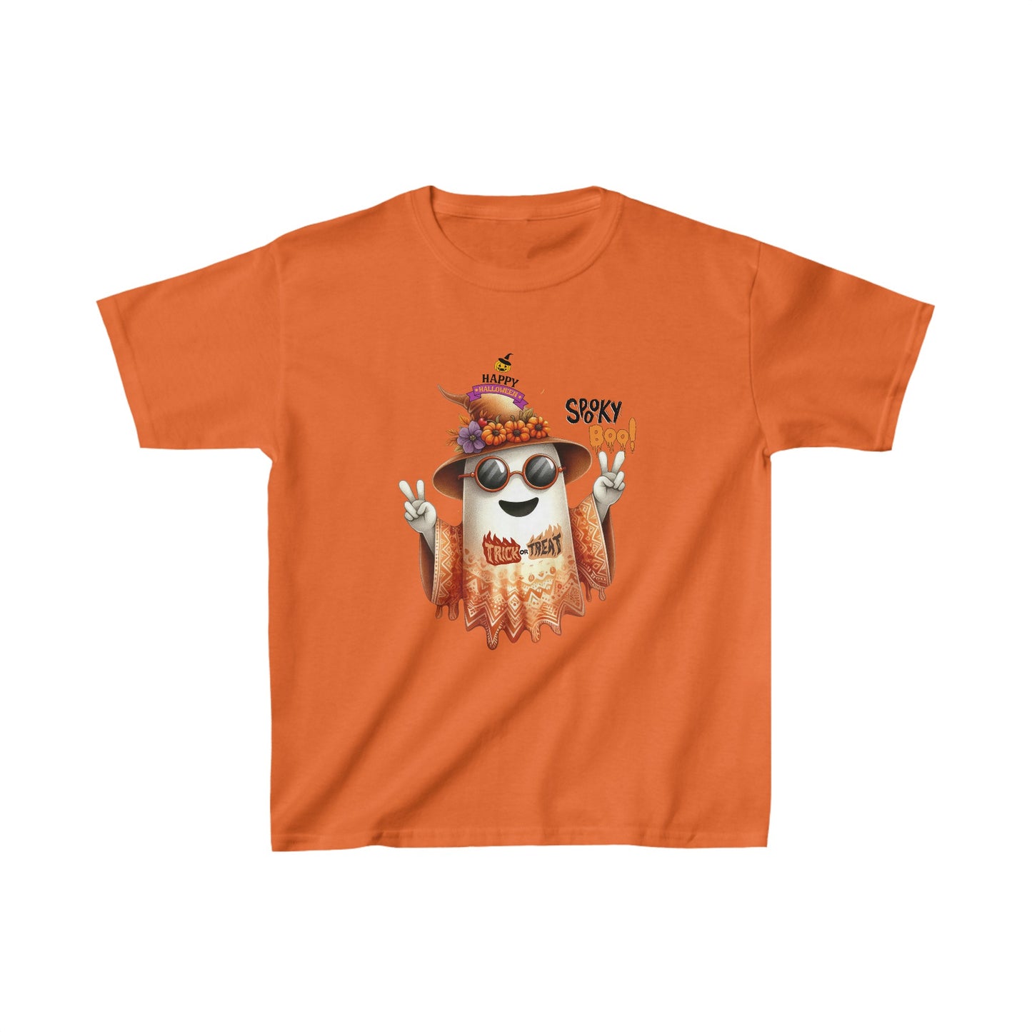 Happy Halloween Kids Shirt, Spooky boo Halloween Kids Heavy Cotton™ Tee, Spooky Season Kids Shirt, Spooky Vibes Shirt, Trick Or Treat Cotton T-Shirt.
