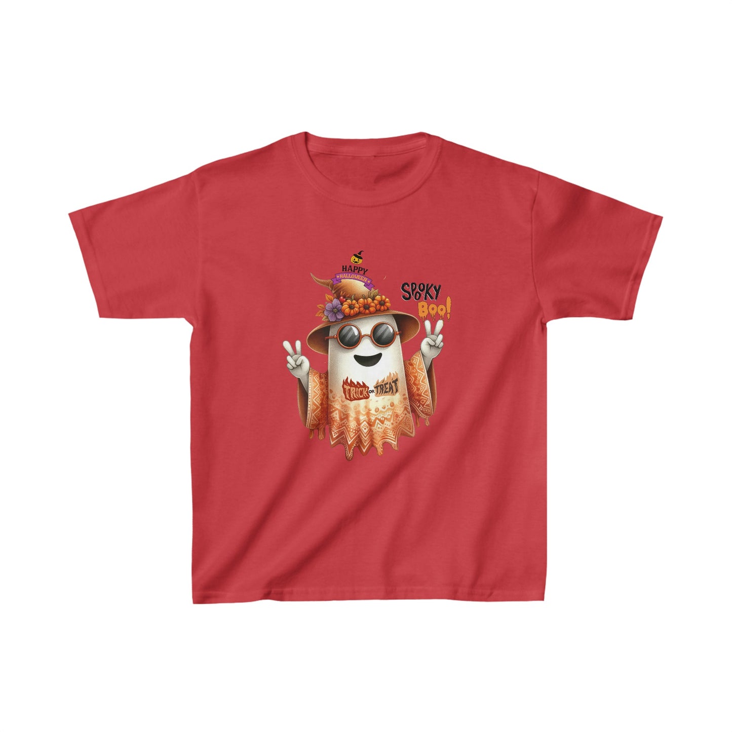 Happy Halloween Kids Shirt, Spooky boo Halloween Kids Heavy Cotton™ Tee, Spooky Season Kids Shirt, Spooky Vibes Shirt, Trick Or Treat Cotton T-Shirt.