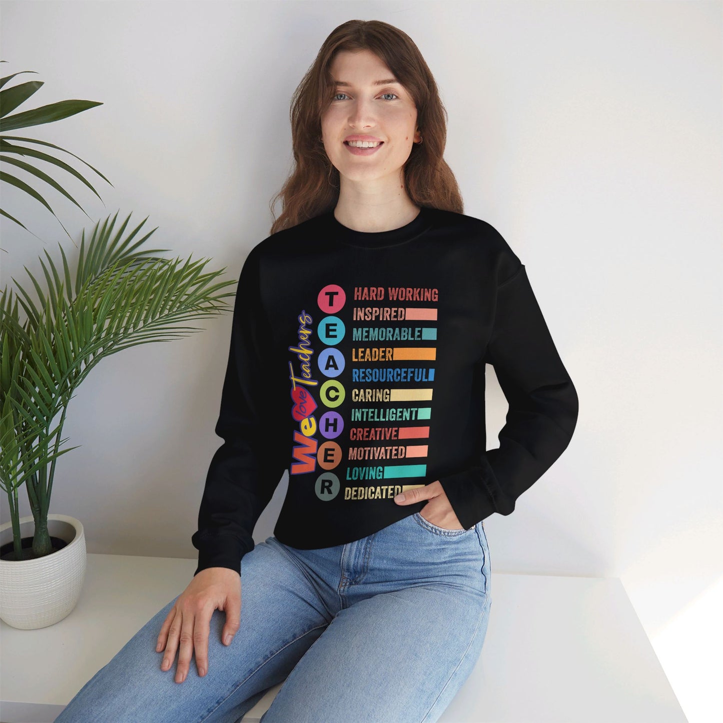 Back To school unisex heavy blend crewneck sweatshirt, We Love Teachers Sweatshirt,Teacher Back To school Sweatshirt. First Day Vibes Sweatshirt.