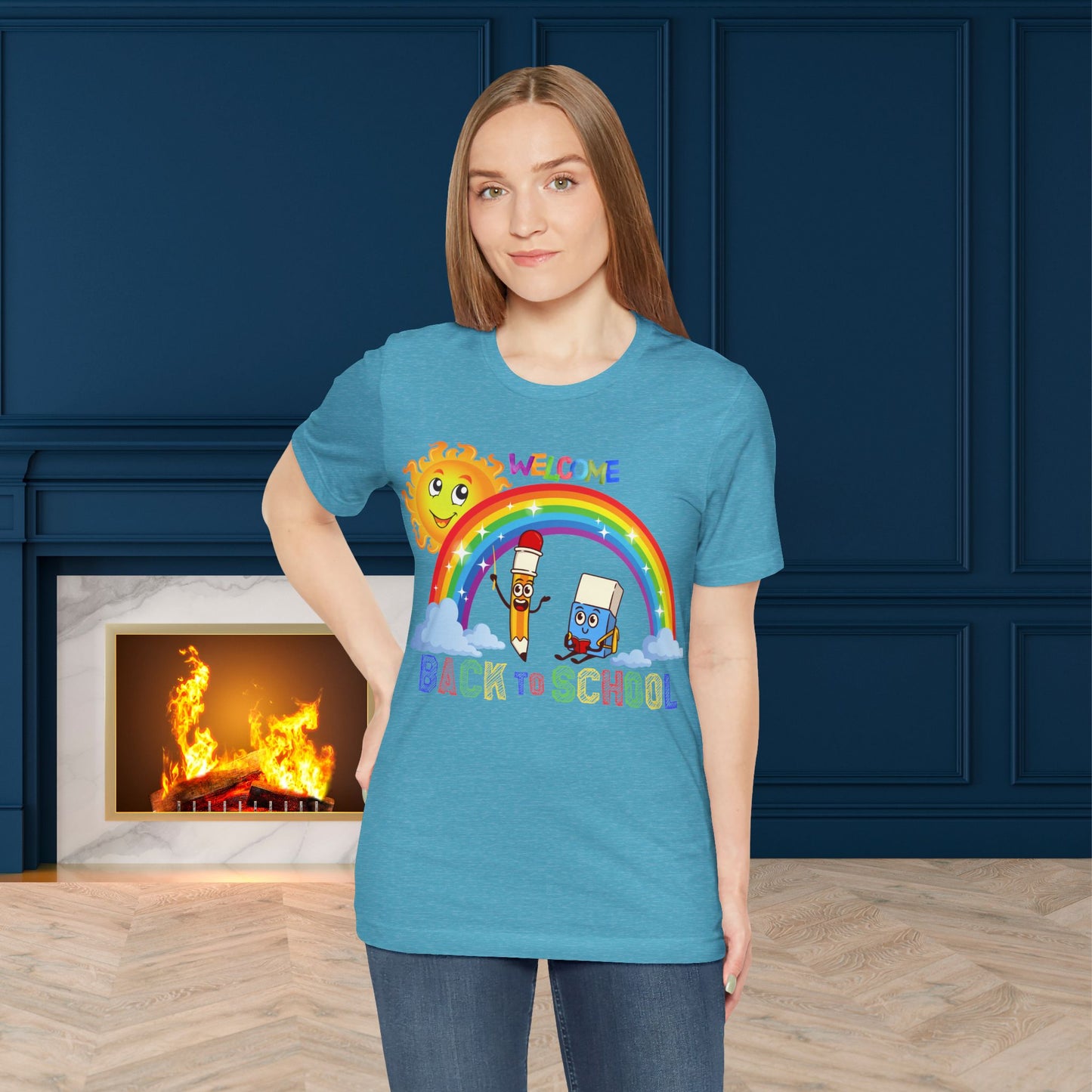 Welcome Back To School T-Shirt, Hello Teacher T-Shirt, Back To School T-Shirt, Teach Love Inspire Teacher Shirt, Teacher Back To school unisex jersey short sleeve.First Day Vibes T-Shirt.