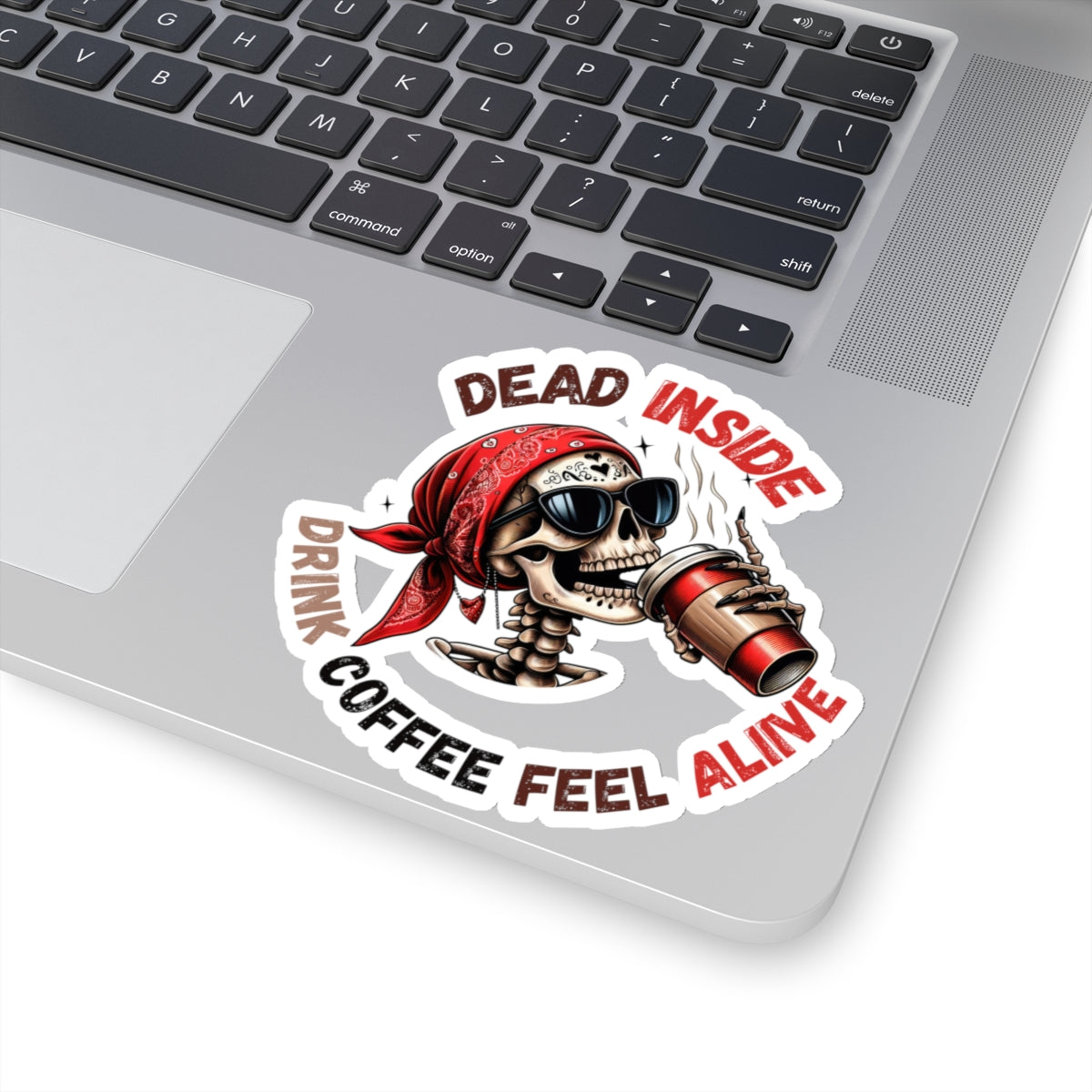 Drink Coffee Feel alive Kiss-Cut Stickers, Happy Halloween Kiss-Cut Stickers, Spooky Season Kiss-Cut Stickers, Cute Cat Halloween Kiss-Cut Stickers.