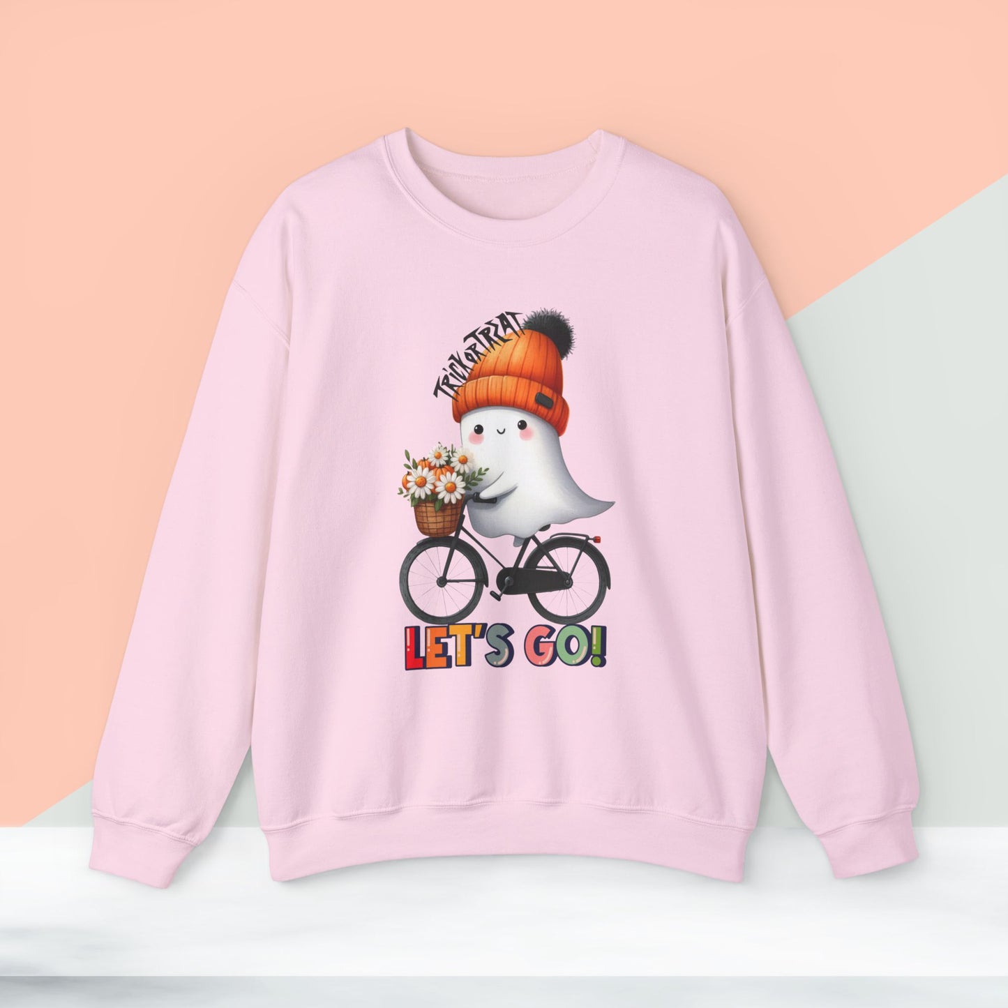 Let's Go Happy Halloween Sweatshirt, Happy Halloween Sweatshirt - Unisex Heavy Blend Crewneck, Halloween Sweatshirt, Cute Spooky Ghost sweatshirt.