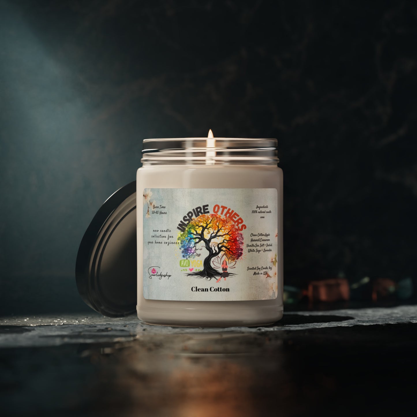Inspire others Yoga Scented Soy Candle, 9oz,Yoga , CuteCandle, Mindful Gift, Yoga lovers candle, Yoga Instructor Gift, Gift For Yoga lovers, Gift For Yogi.