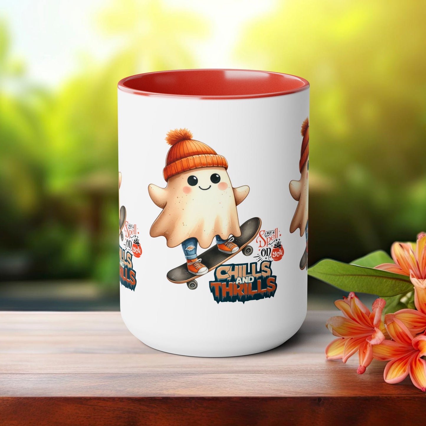 Chills & Thrills Halloween Coffee Mug, Let's Go Halloween Coffee Mug, Trick or Treat Halloween Coffee Mug, Cute Skeleton Coffee Mug, Spooky Season Halloween Coffee Mug.