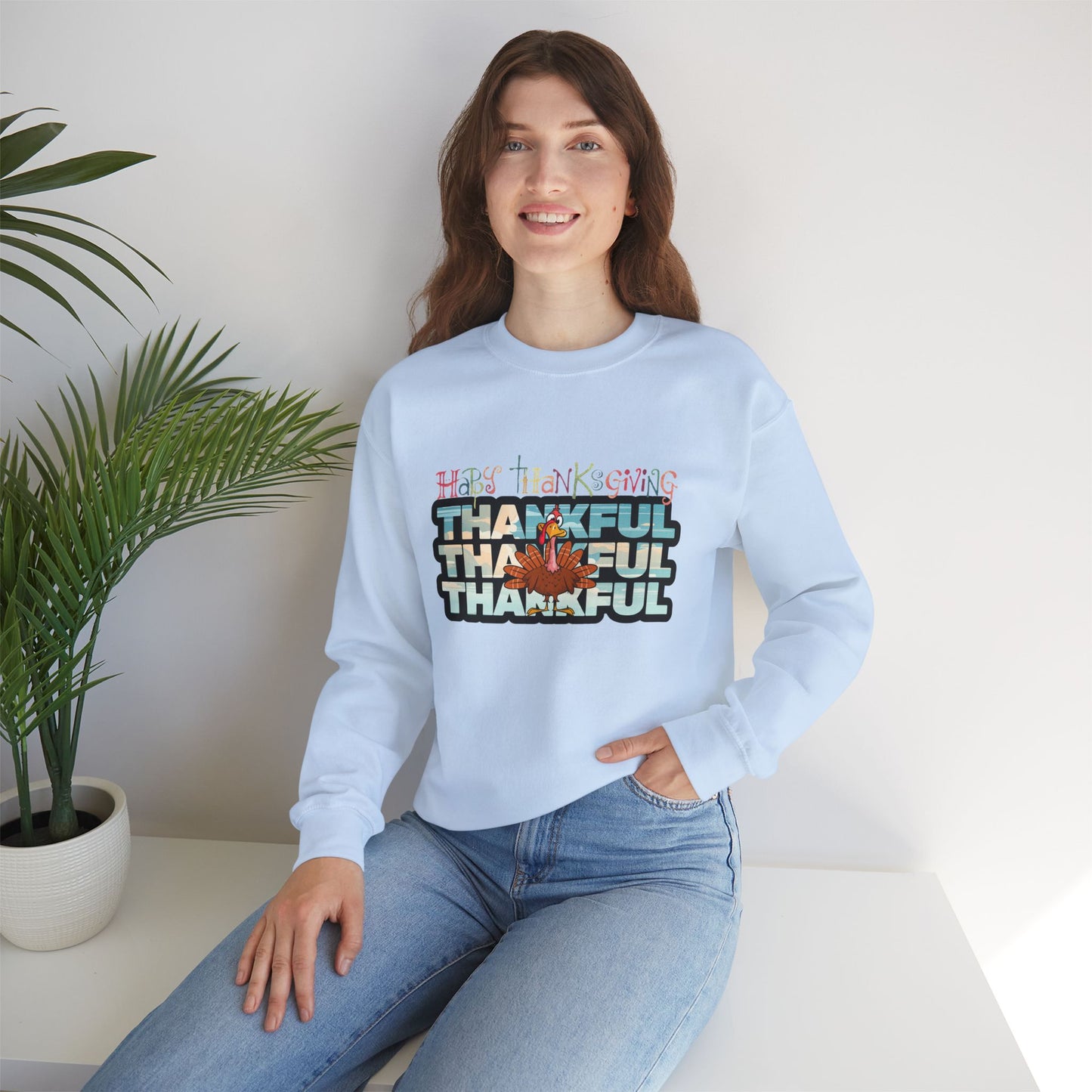 Thankful Sweatshirt, HappyThanksgiving Sweatshirt - Unisex Heavy Blend, Happy Thanksgiving2024 Sweatshirt, Thanksgiving Gift, Festive Sweatshirt.