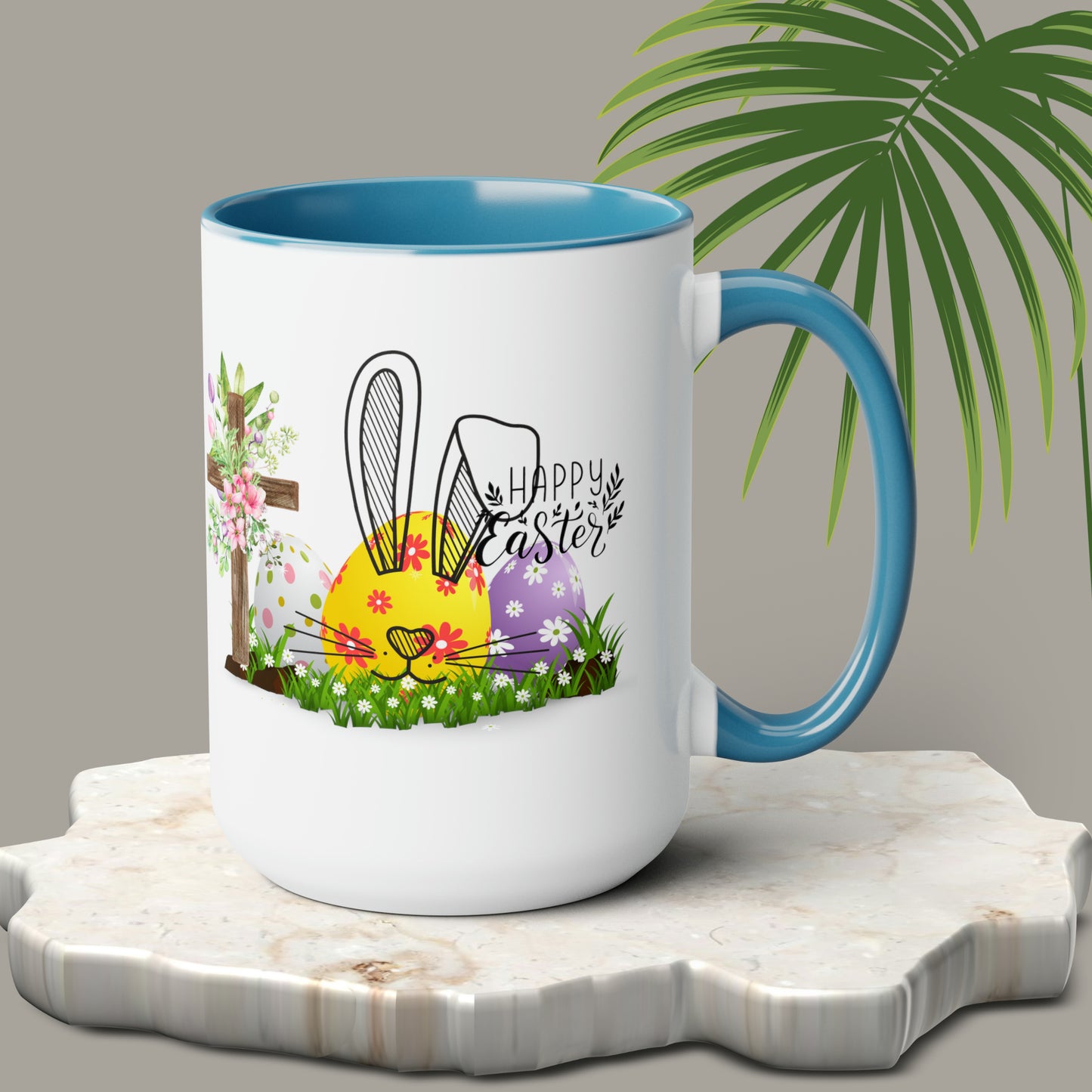 Happy EasterTwo-Tone Coffee Mugs, 15oz