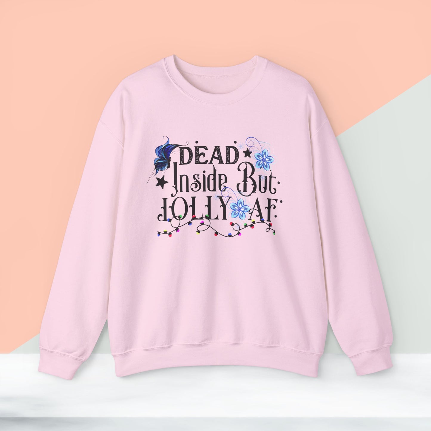 Dead Inside But Jolly AF Christmas Sweatshirt - Unisex Heavy Blend, Merry Christmas, Festive, Christmas Gift, Crewneck, merry Christmas Sweatshirt, Christmas Sweatshirt Christmas Gift, Festive Sweatshirt.