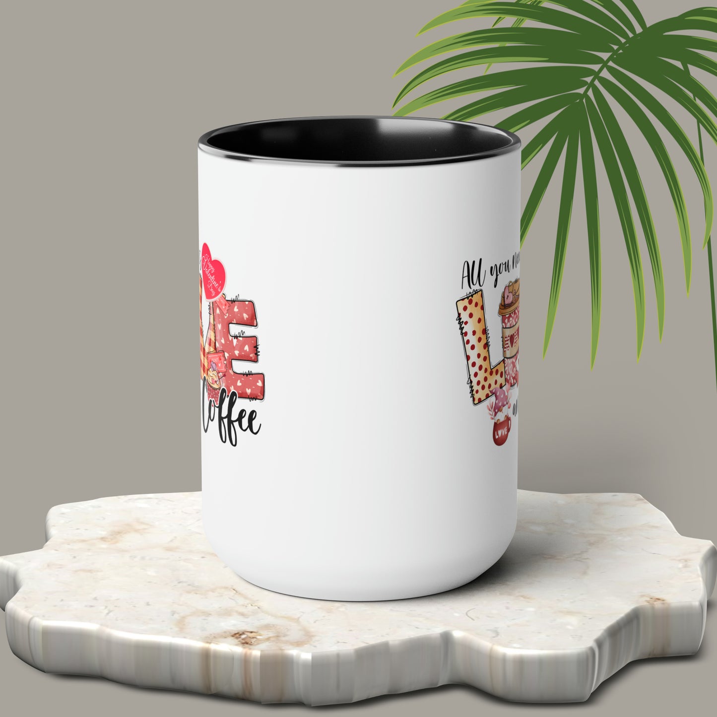Happy valentines day Two-Tone Coffee Mugs, 15oz