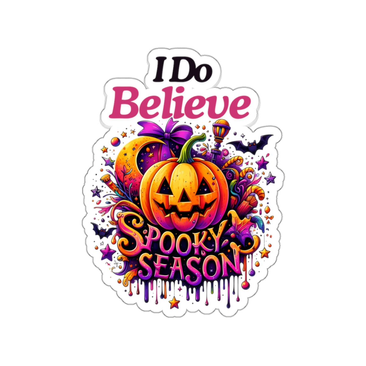 I Do Believe Spooky Season Kiss-Cut Stickers, Spooky Vibes Happy Halloween Kiss-Cut Stickers, Happy Halloween Kiss-Cut Stickers, Spooky Season Kiss-Cut Stickers, Trick Or Treat Halloween Kiss-Cut Stickers.