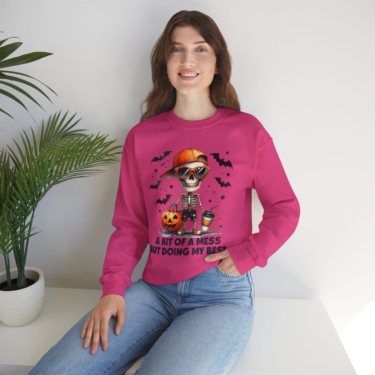 Halloween Sweatshirt, Happy Halloween Sweatshirt - Unisex Heavy Blend Crewneck, Halloween Sweatshirt, Cute Spooky Ghost sweatshirt.