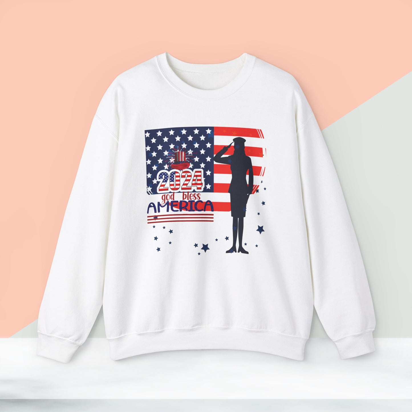 Happy 4th Of July Sweatshirt, God Bless America Sweatshirt, Fourth of July unisex heavy blend crewneck sweatshirt.