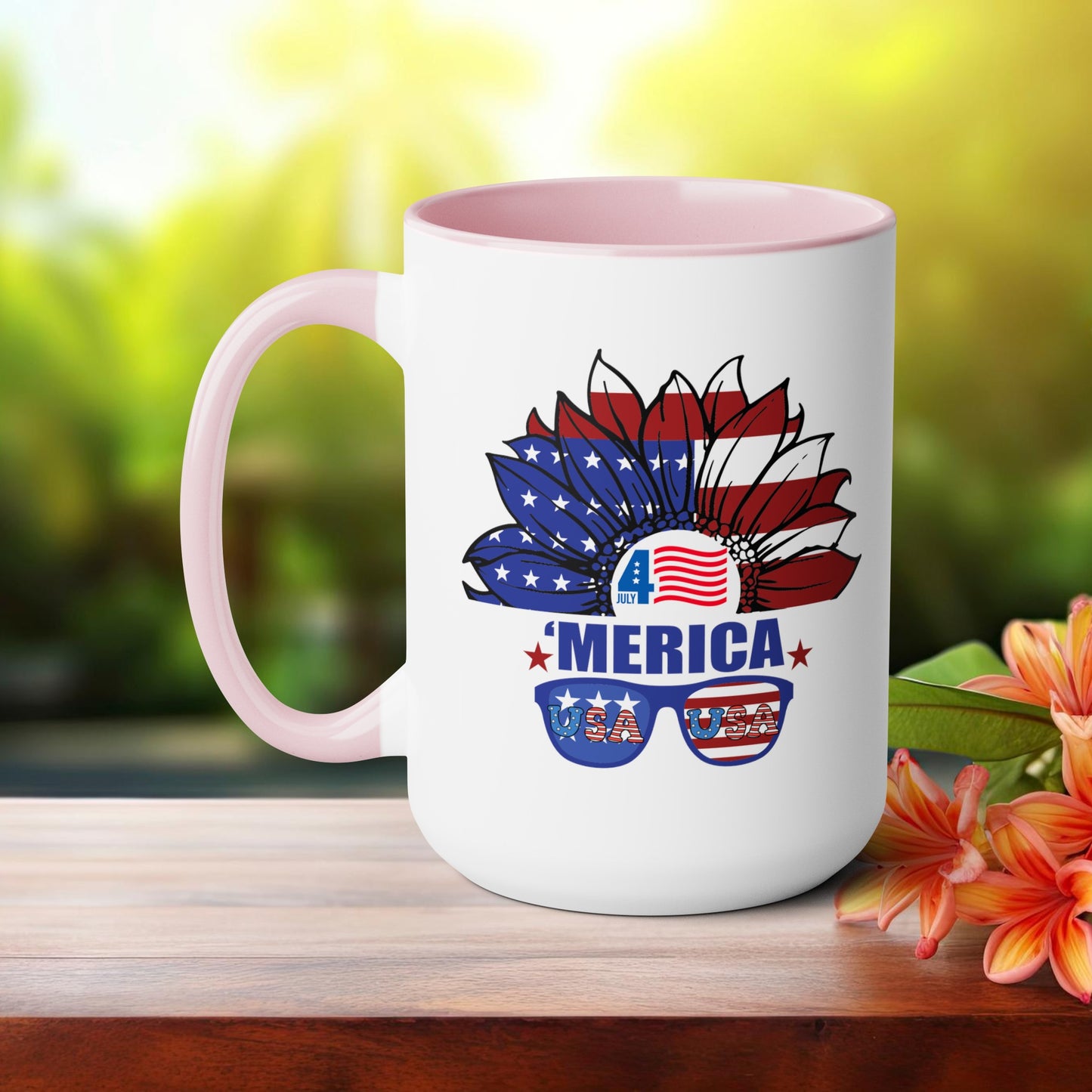 Happy 4th Of July Two -Tone Coffee Mug.15oz.