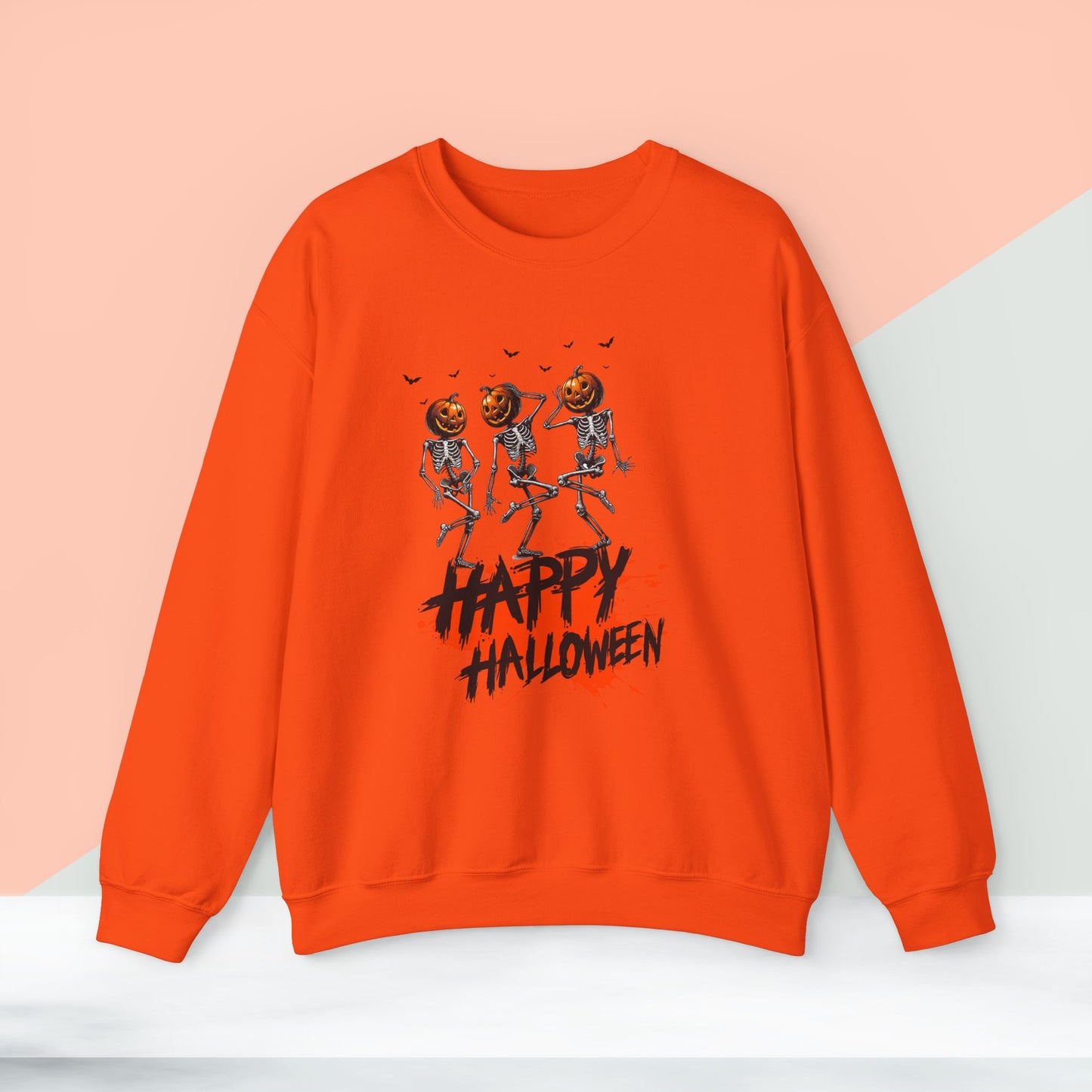 Happy Halloween Skeleton Sweatshirt, Happy Halloween Sweatshirt - Unisex Heavy Blend Crewneck, Halloween Sweatshirt, Cute Spooky Ghost sweatshirt.