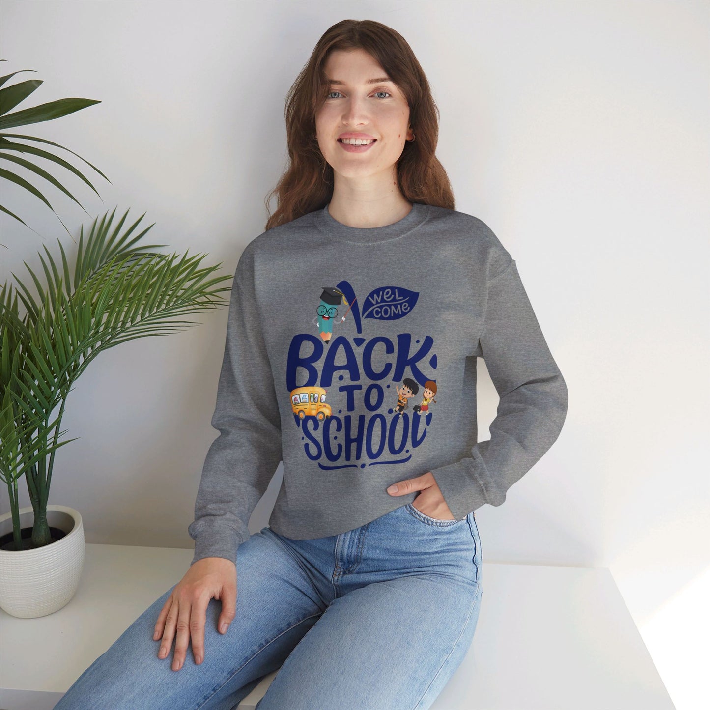 Back To school unisex heavy blend crewneck sweatshirt, We Love Teachers Sweatshirt,Teacher Back To school Sweatshirt. First Day Vibes Sweatshirt.