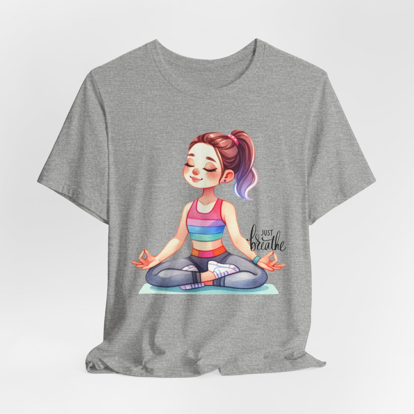 Just Breathe Yoga T-Shirt, Cute Yoga workout Shirt, Yoga lovers T-shirt, Yoga Instructor Gift, Gym shirt, Gift For Yoga lover, Gift For Yogi.