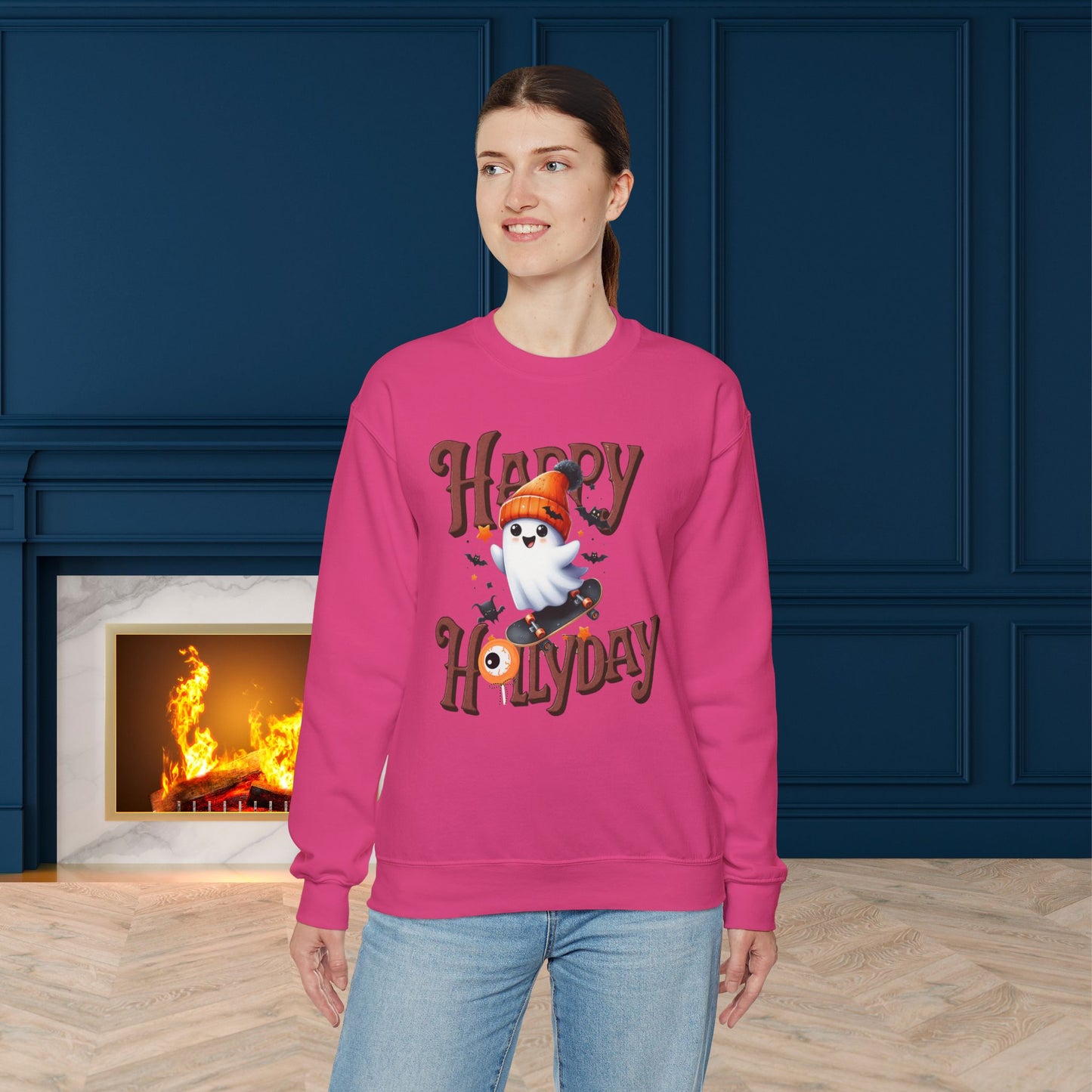 Happy Halloween Sweatshirt, Happy Halloween Sweatshirt - Unisex Heavy Blend Crewneck, Halloween Sweatshirt, Cute Spooky Ghost sweatshirt.