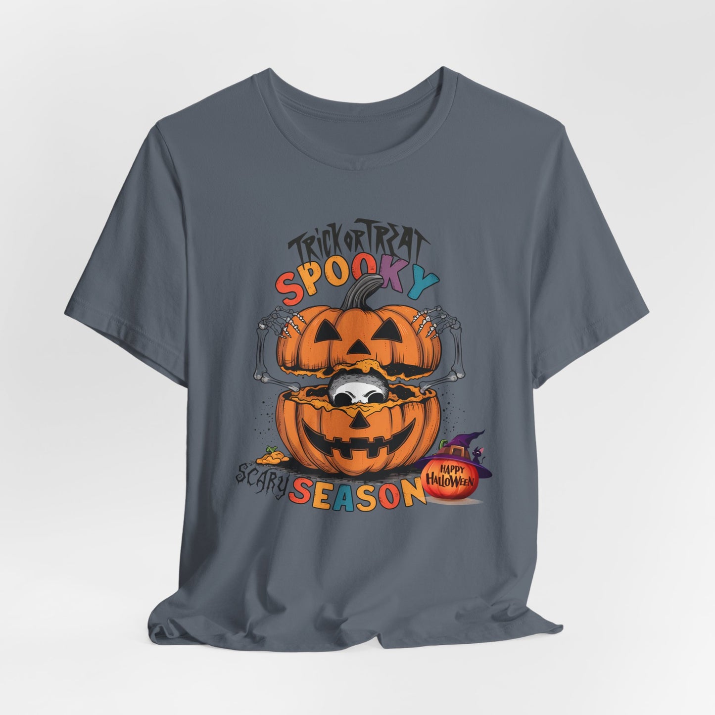 Spooky Scary Season T-shirt, Happy Halloween Skeleton T-shirt, Happy Halloween T-shirt, Trick Or Treat T-shirt, Halloween T-shirt, Cool Halloween T-shirt, Spooky T-shirt,
