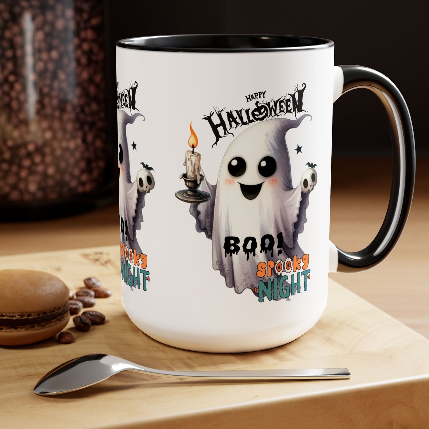 Spooky Night Halloween Coffee Mug, Let's Go Halloween Coffee Mug, Trick or Treat Halloween Coffee Mug, Cute Skeleton Coffee Mug, Spooky Season Halloween Coffee Mug.